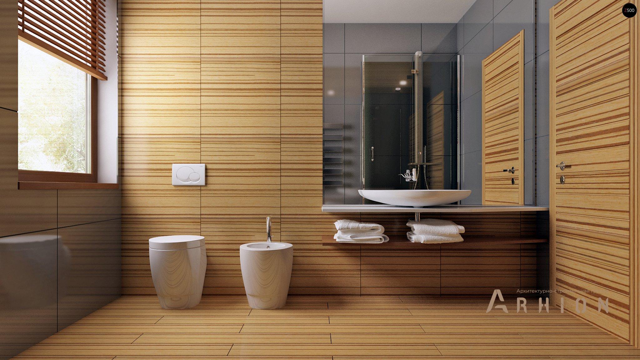 9. Проект одноэтажного дома в современном стиле с четырехскатной, Z64 a, площадью - 170 кв c мансардой